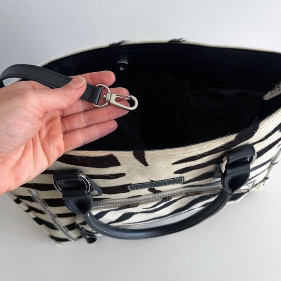 LONGCHAMP Zebra Pony Hair Leather Shoulder Bag – Rare Original - Picture 4 of 7